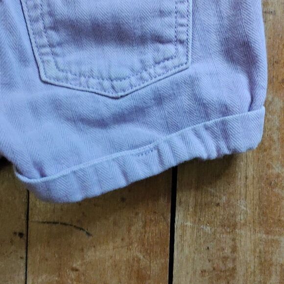 Cat & Jack Shorts 3T Purple Jean Shorts Paperbag Waist Spring Summer Cotton - Picture 8 of 8